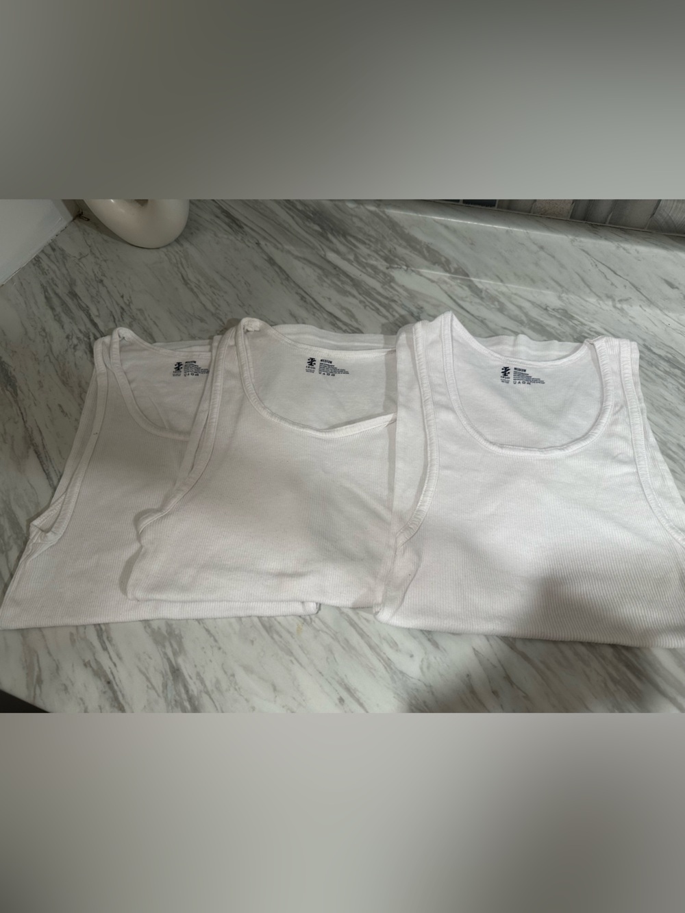 Izod White Ribbed men’s Tank Tops - 3 Pack